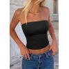 image:imagePRETTYGARDEN Women Tube Tops Strapless Going Out Top 2026 Spring Fashion Y2K Summer Bandeau Shirt Beach Vacation ClothesBlack