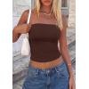 image:imagePRETTYGARDEN Women Tube Tops Strapless Going Out Top 2026 Spring Fashion Y2K Summer Bandeau Shirt Beach Vacation ClothesBrown