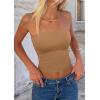 image:imagePRETTYGARDEN Women Tube Tops Strapless Going Out Top 2026 Spring Fashion Y2K Summer Bandeau Shirt Beach Vacation ClothesCamel