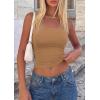 image:imagePRETTYGARDEN Women Tube Tops Strapless Going Out Top 2026 Spring Fashion Y2K Summer Bandeau Shirt Beach Vacation ClothesCamel