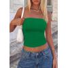 image:imagePRETTYGARDEN Women Tube Tops Strapless Going Out Top 2026 Spring Fashion Y2K Summer Bandeau Shirt Beach Vacation ClothesGreen