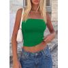 image:imagePRETTYGARDEN Women Tube Tops Strapless Going Out Top 2026 Spring Fashion Y2K Summer Bandeau Shirt Beach Vacation ClothesGreen