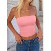 image:imagePRETTYGARDEN Women Tube Tops Strapless Going Out Top 2026 Spring Fashion Y2K Summer Bandeau Shirt Beach Vacation ClothesPink