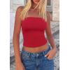 image:imagePRETTYGARDEN Women Tube Tops Strapless Going Out Top 2026 Spring Fashion Y2K Summer Bandeau Shirt Beach Vacation ClothesRed