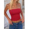image:imagePRETTYGARDEN Women Tube Tops Strapless Going Out Top 2026 Spring Fashion Y2K Summer Bandeau Shirt Beach Vacation ClothesRed