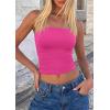 image:imagePRETTYGARDEN Women Tube Tops Strapless Going Out Top 2026 Spring Fashion Y2K Summer Bandeau Shirt Beach Vacation ClothesRose Red