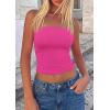 image:imagePRETTYGARDEN Women Tube Tops Strapless Going Out Top 2026 Spring Fashion Y2K Summer Bandeau Shirt Beach Vacation ClothesRose Red