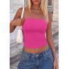 image:imagePRETTYGARDEN Women Tube Tops Strapless Going Out Top 2026 Spring Fashion Y2K Summer Bandeau Shirt Beach Vacation ClothesRose Red
