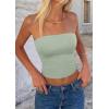 image:imagePRETTYGARDEN Women Tube Tops Strapless Going Out Top 2026 Spring Fashion Y2K Summer Bandeau Shirt Beach Vacation ClothesSage Green