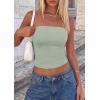image:imagePRETTYGARDEN Women Tube Tops Strapless Going Out Top 2026 Spring Fashion Y2K Summer Bandeau Shirt Beach Vacation ClothesSage Green