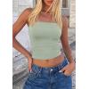 image:imagePRETTYGARDEN Women Tube Tops Strapless Going Out Top 2026 Spring Fashion Y2K Summer Bandeau Shirt Beach Vacation ClothesSage Green