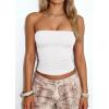 image:imagePRETTYGARDEN Women Tube Tops Strapless Going Out Top 2026 Spring Fashion Y2K Summer Bandeau Shirt Beach Vacation ClothesWhite