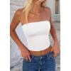 image:imagePRETTYGARDEN Women Tube Tops Strapless Going Out Top 2026 Spring Fashion Y2K Summer Bandeau Shirt Beach Vacation ClothesWhite