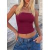 image:imagePRETTYGARDEN Women Tube Tops Strapless Going Out Top 2026 Spring Fashion Y2K Summer Bandeau Shirt Beach Vacation ClothesWine Red