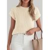 image:imagePRETTYGARDEN Womens 2026 Spring Fashion Sweater Vest Business Casual Crochet Tops Cap Sleeve Knit Shirt Beach Summer OutfitsBeige
