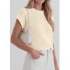 image:imagePRETTYGARDEN Womens 2026 Spring Fashion Sweater Vest Business Casual Crochet Tops Cap Sleeve Knit Shirt Beach Summer OutfitsBeige