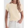 image:imagePRETTYGARDEN Womens 2026 Spring Fashion Sweater Vest Business Casual Crochet Tops Cap Sleeve Knit Shirt Beach Summer OutfitsBeige