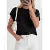 image:imagePRETTYGARDEN Womens 2026 Spring Fashion Sweater Vest Business Casual Crochet Tops Cap Sleeve Knit Shirt Beach Summer OutfitsBlack