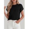 image:imagePRETTYGARDEN Womens 2026 Spring Fashion Sweater Vest Business Casual Crochet Tops Cap Sleeve Knit Shirt Beach Summer OutfitsBlack