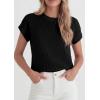 image:imagePRETTYGARDEN Womens 2026 Spring Fashion Sweater Vest Business Casual Crochet Tops Cap Sleeve Knit Shirt Beach Summer OutfitsBlack