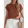 image:imagePRETTYGARDEN Womens 2026 Spring Fashion Sweater Vest Business Casual Crochet Tops Cap Sleeve Knit Shirt Beach Summer OutfitsBrown