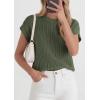 image:imagePRETTYGARDEN Womens 2026 Spring Fashion Sweater Vest Business Casual Crochet Tops Cap Sleeve Knit Shirt Beach Summer OutfitsGreen