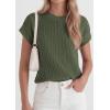 image:imagePRETTYGARDEN Womens 2026 Spring Fashion Sweater Vest Business Casual Crochet Tops Cap Sleeve Knit Shirt Beach Summer OutfitsGreen