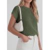image:imagePRETTYGARDEN Womens 2026 Spring Fashion Sweater Vest Business Casual Crochet Tops Cap Sleeve Knit Shirt Beach Summer OutfitsGreen