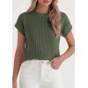 image:imagePRETTYGARDEN Womens 2026 Spring Fashion Sweater Vest Business Casual Crochet Tops Cap Sleeve Knit Shirt Beach Summer OutfitsGreen
