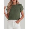 image:imagePRETTYGARDEN Womens 2026 Spring Fashion Sweater Vest Business Casual Crochet Tops Cap Sleeve Knit Shirt Beach Summer OutfitsGreen