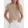image:imagePRETTYGARDEN Womens 2026 Spring Fashion Sweater Vest Business Casual Crochet Tops Cap Sleeve Knit Shirt Beach Summer OutfitsKhaki