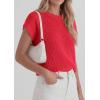 image:imagePRETTYGARDEN Womens 2026 Spring Fashion Sweater Vest Business Casual Crochet Tops Cap Sleeve Knit Shirt Beach Summer OutfitsRed