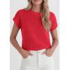 image:imagePRETTYGARDEN Womens 2026 Spring Fashion Sweater Vest Business Casual Crochet Tops Cap Sleeve Knit Shirt Beach Summer OutfitsRed