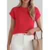 image:imagePRETTYGARDEN Womens 2026 Spring Fashion Sweater Vest Business Casual Crochet Tops Cap Sleeve Knit Shirt Beach Summer OutfitsRed