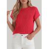 image:imagePRETTYGARDEN Womens 2026 Spring Fashion Sweater Vest Business Casual Crochet Tops Cap Sleeve Knit Shirt Beach Summer OutfitsRed