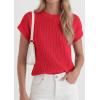 image:imagePRETTYGARDEN Womens 2026 Spring Fashion Sweater Vest Business Casual Crochet Tops Cap Sleeve Knit Shirt Beach Summer OutfitsRed
