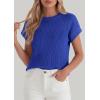 image:imagePRETTYGARDEN Womens 2026 Spring Fashion Sweater Vest Business Casual Crochet Tops Cap Sleeve Knit Shirt Beach Summer OutfitsRoyal Blue