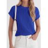 image:imagePRETTYGARDEN Womens 2026 Spring Fashion Sweater Vest Business Casual Crochet Tops Cap Sleeve Knit Shirt Beach Summer OutfitsRoyal Blue