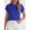 image:imagePRETTYGARDEN Womens 2026 Spring Fashion Sweater Vest Business Casual Crochet Tops Cap Sleeve Knit Shirt Beach Summer OutfitsRoyal Blue