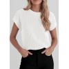 image:imagePRETTYGARDEN Womens 2026 Spring Fashion Sweater Vest Business Casual Crochet Tops Cap Sleeve Knit Shirt Beach Summer OutfitsWhite