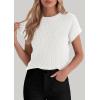image:imagePRETTYGARDEN Womens 2026 Spring Fashion Sweater Vest Business Casual Crochet Tops Cap Sleeve Knit Shirt Beach Summer OutfitsWhite