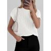 image:imagePRETTYGARDEN Womens 2026 Spring Fashion Sweater Vest Business Casual Crochet Tops Cap Sleeve Knit Shirt Beach Summer OutfitsWhite