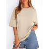 image:imagePRETTYGARDEN Womens 2026 Spring Going Out Tops Casual Short Sleeve Crewneck Loose Fit Basic Oversized T Shirts Summer OutfitsApricot