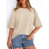 image:imagePRETTYGARDEN Womens 2026 Spring Going Out Tops Casual Short Sleeve Crewneck Loose Fit Basic Oversized T Shirts Summer OutfitsApricot