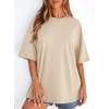 image:imagePRETTYGARDEN Womens 2026 Spring Going Out Tops Casual Short Sleeve Crewneck Loose Fit Basic Oversized T Shirts Summer OutfitsApricot