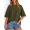 image:imagePRETTYGARDEN Womens 2026 Spring Going Out Tops Casual Short Sleeve Crewneck Loose Fit Basic Oversized T Shirts Summer OutfitsArmy Green