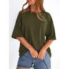 image:imagePRETTYGARDEN Womens 2026 Spring Going Out Tops Casual Short Sleeve Crewneck Loose Fit Basic Oversized T Shirts Summer OutfitsArmy Green