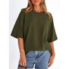 image:imagePRETTYGARDEN Womens 2026 Spring Going Out Tops Casual Short Sleeve Crewneck Loose Fit Basic Oversized T Shirts Summer OutfitsArmy Green