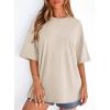 image:imagePRETTYGARDEN Womens 2026 Spring Going Out Tops Casual Short Sleeve Crewneck Loose Fit Basic Oversized T Shirts Summer OutfitsBeige