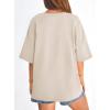 image:imagePRETTYGARDEN Womens 2026 Spring Going Out Tops Casual Short Sleeve Crewneck Loose Fit Basic Oversized T Shirts Summer OutfitsBeige